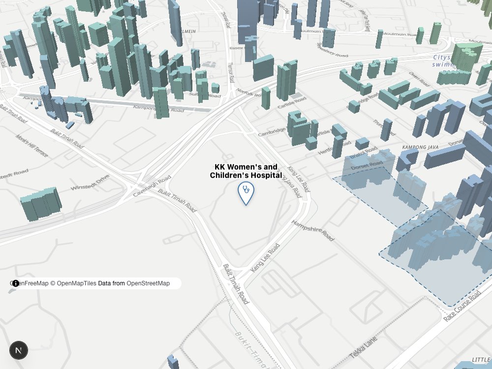 Map of KK Women's and Children's Hospital