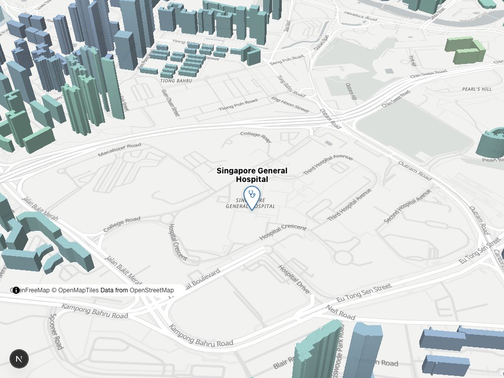 Map of Singapore General Hospital