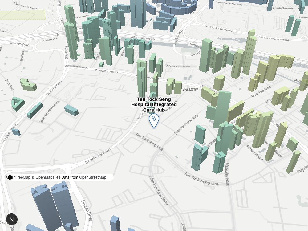Map of Tan Tock Seng Hospital Integrated Care Hub