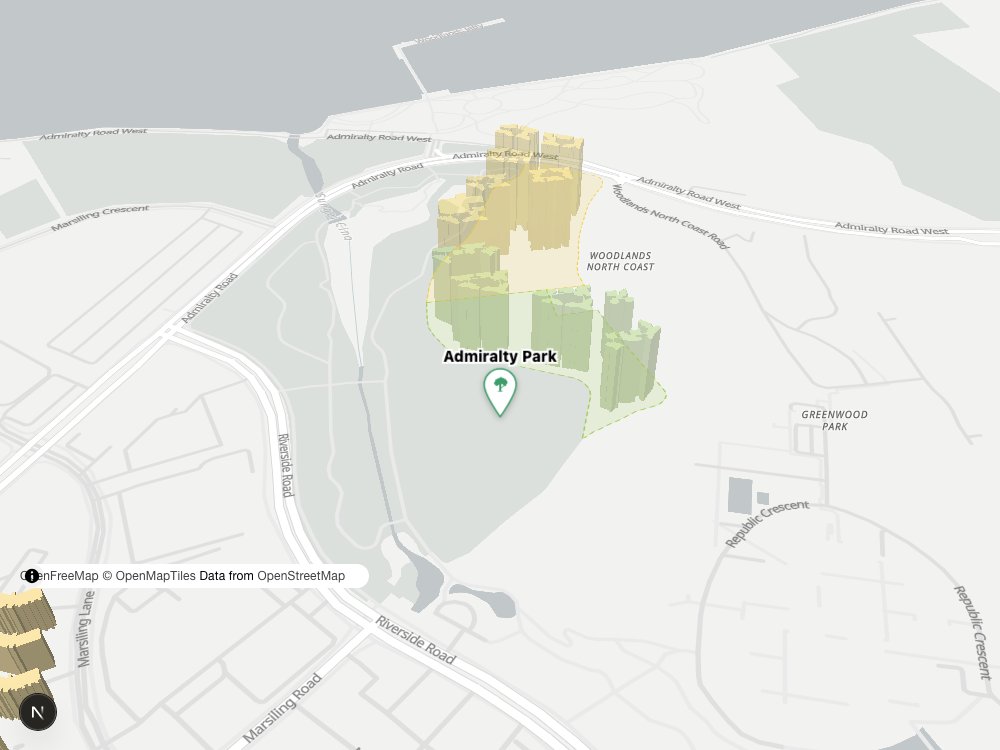 Map of Admiralty Park and surrounding HDB blocks