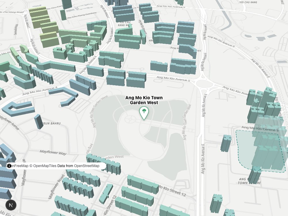Map of Ang Mo Kio Town Garden West and surrounding HDB blocks
