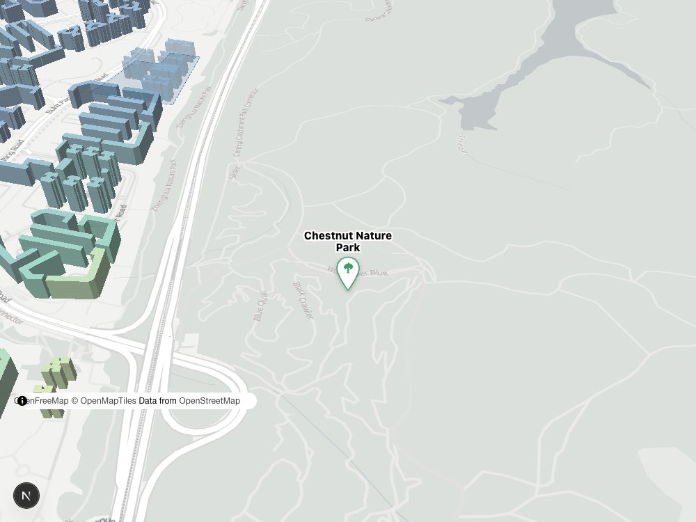 Map of Chestnut Nature Park and surrounding HDB blocks
