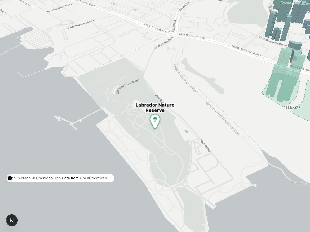 Map of Labrador Nature Reserve and surrounding HDB blocks