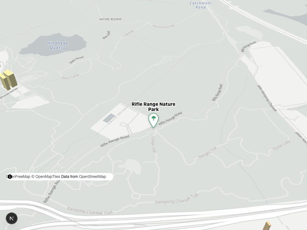 Map of Rifle Range Nature Park and surrounding HDB blocks