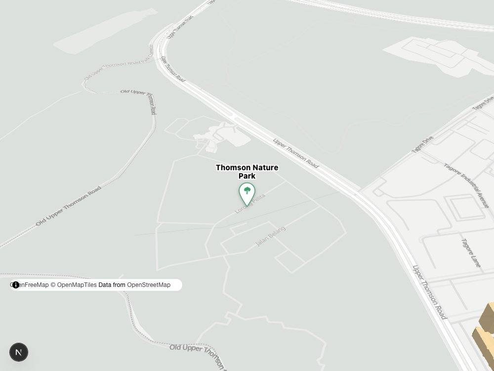 Map of Thomson Nature Park and surrounding HDB blocks