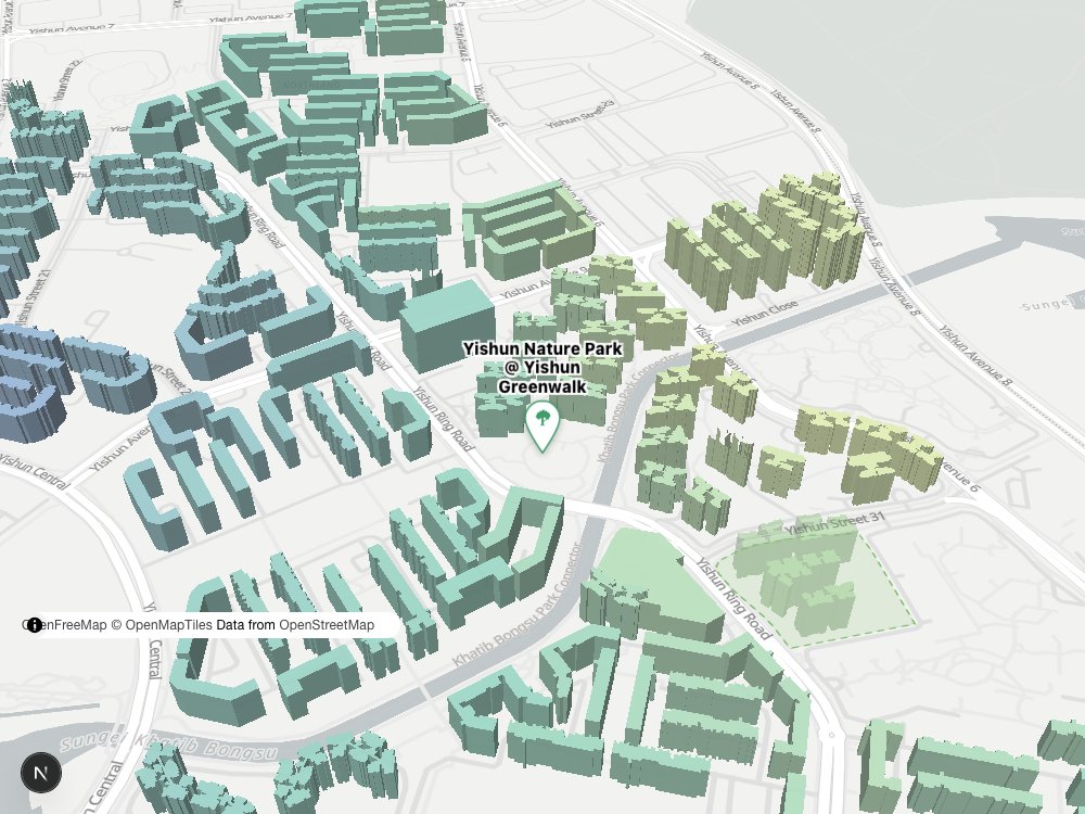 Map of Yishun Nature Park @ Yishun Greenwalk and surrounding HDB blocks